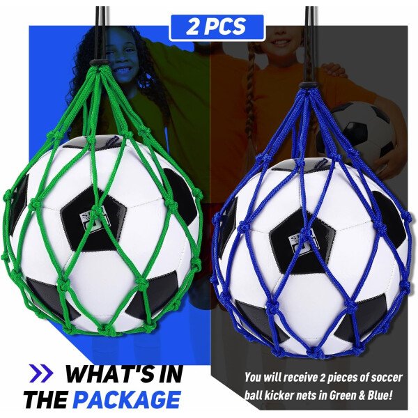 TOBWOLF 2 unidades de entrenamiento de fútbol, red de entrenamiento de retorno de fútbol para pelota de tamaño 3, 4, 5, manos libres, ayuda de entrenamiento de práctica individual, cinturón de cintura - Imagen 28