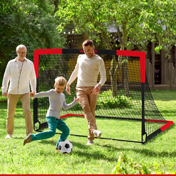 Kids Soccer Goals for Backyard Set of 2, 6x4 ft Portable Toddler Soccer Goal Training Equipment with Soccer Target, Ball, Cones, Soccer Net for Kids Age 3-5 6-8 8-12 10-12-14 Outdoor Sports Games Gift - Imagen 7