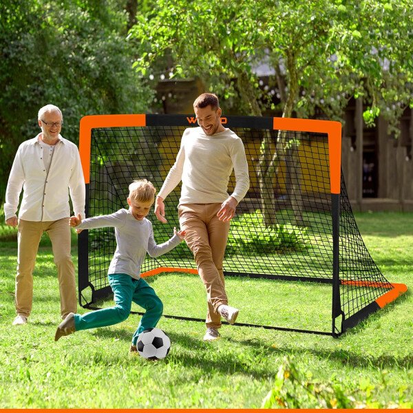 Kids Soccer Goals for Backyard Set of 2, 6x4 ft Portable Toddler Soccer Goal Training Equipment with Soccer Target, Ball, Cones, Soccer Net for Kids Age 3-5 6-8 8-12 10-12-14 Outdoor Sports Games Gift - Imagen 42