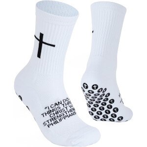 Calcetines de fútbol Cross Grip – Calcetines deportivos antideslizantes con Biblia para EE.UU. 6-13