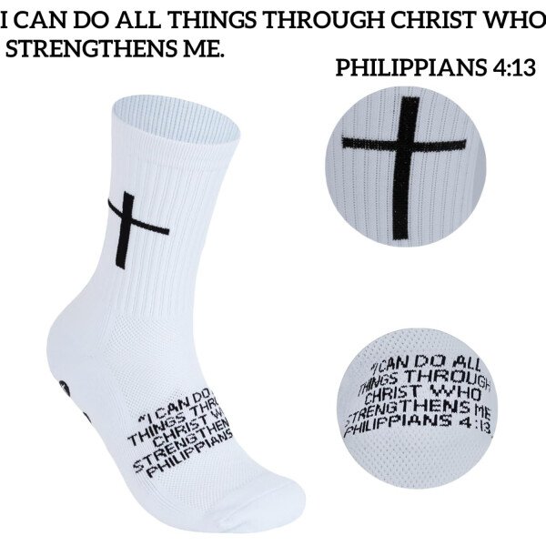 Calcetines de fútbol Cross Grip – Calcetines deportivos antideslizantes con Biblia para EE.UU. 6-13 - Imagen 2