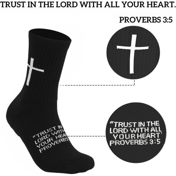 Calcetines de fútbol Cross Grip – Calcetines deportivos antideslizantes con Biblia para EE.UU. 6-13 - Imagen 8