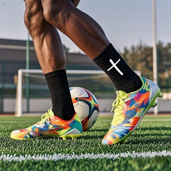 Calcetines de fútbol Cross Grip – Calcetines deportivos antideslizantes con Biblia para EE.UU. 6-13 - Imagen 11