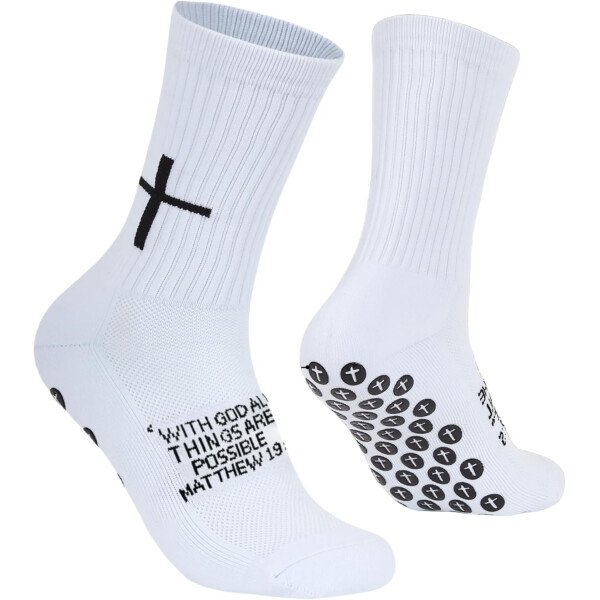 Calcetines de fútbol Cross Grip – Calcetines deportivos antideslizantes con Biblia para EE.UU. 6-13 - Imagen 13