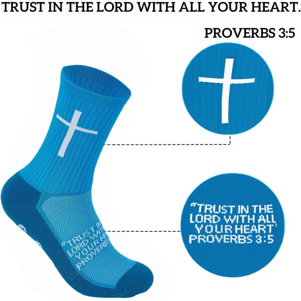 Calcetines de fútbol Cross Grip – Calcetines deportivos antideslizantes con Biblia para EE.UU. 6-13 - Imagen 23