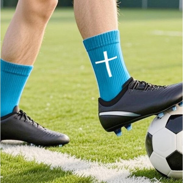 Calcetines de fútbol Cross Grip – Calcetines deportivos antideslizantes con Biblia para EE.UU. 6-13 - Imagen 26