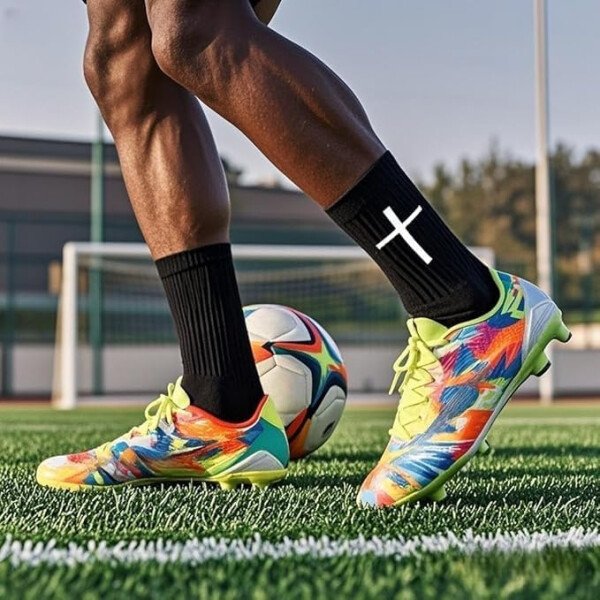 Calcetines de fútbol Cross Grip – Calcetines deportivos antideslizantes con Biblia para EE.UU. 6-13 - Imagen 31