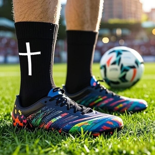 Calcetines de fútbol Cross Grip – Calcetines deportivos antideslizantes con Biblia para EE.UU. 6-13 - Imagen 32