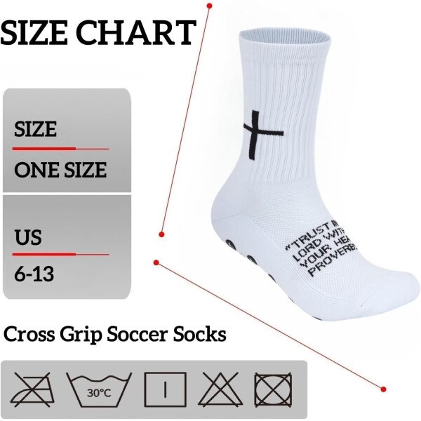 Calcetines de fútbol Cross Grip – Calcetines deportivos antideslizantes con Biblia para EE.UU. 6-13 - Imagen 36