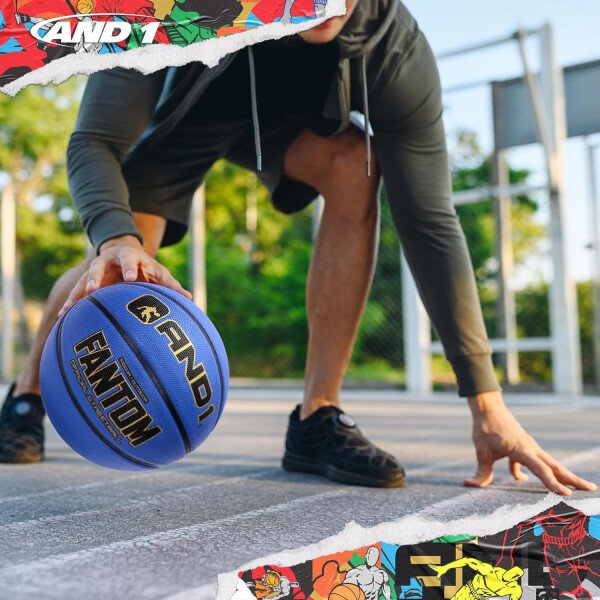 AND1 Fantom - Balón de baloncesto de goma, tamaño reglamentario oficial 7 (29.5 pulgadas), pelota de baloncesto de construcción de canal profundo, hecha para juegos de baloncesto en interiores y - Imagen 32