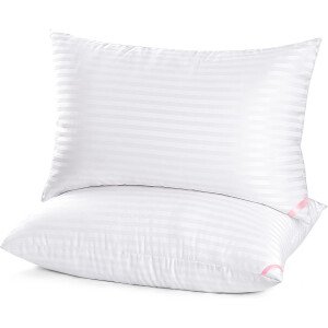 EIUE Hotel Collection - Almohadas de cama para dormir, paquete de 2 almohadas tamaño Queen, almohadas para dormir de lado y de espalda, almohadas rellenas de microfibra alternativa súper suaves, 20 x