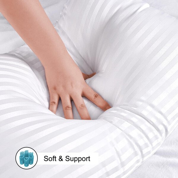 EIUE Hotel Collection - Almohadas de cama para dormir, paquete de 2 almohadas tamaño Queen, almohadas para dormir de lado y de espalda, almohadas rellenas de microfibra alternativa súper suaves, 20 x - Imagen 4
