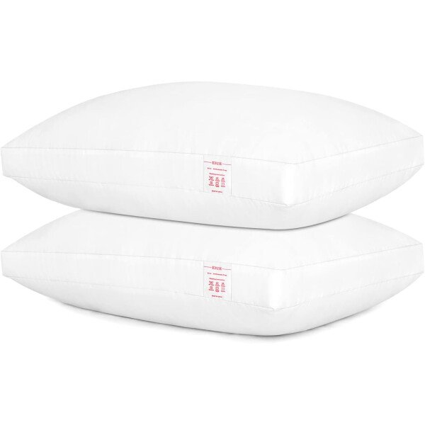 EIUE Hotel Collection - Almohadas de cama para dormir, paquete de 2 almohadas tamaño Queen, almohadas para dormir de lado y de espalda, almohadas rellenas de microfibra alternativa súper suaves, 20 x - Imagen 18