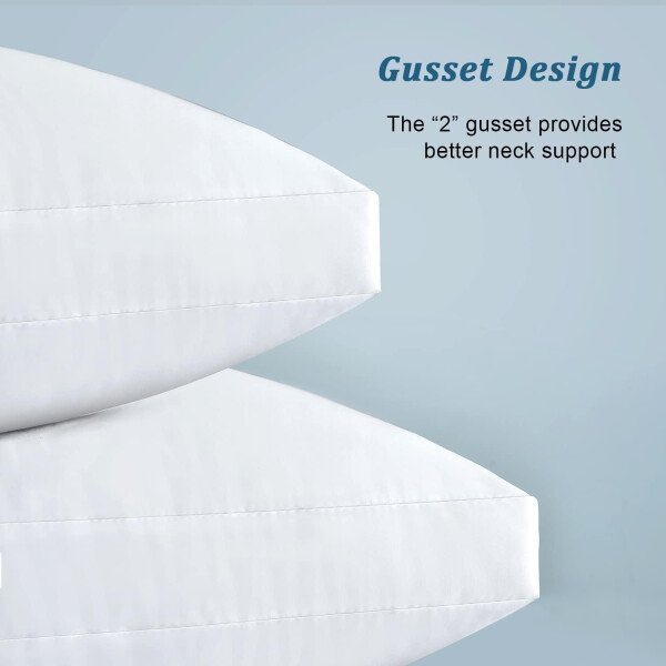 EIUE Hotel Collection - Almohadas de cama para dormir, paquete de 2 almohadas tamaño Queen, almohadas para dormir de lado y de espalda, almohadas rellenas de microfibra alternativa súper suaves, 20 x - Imagen 21