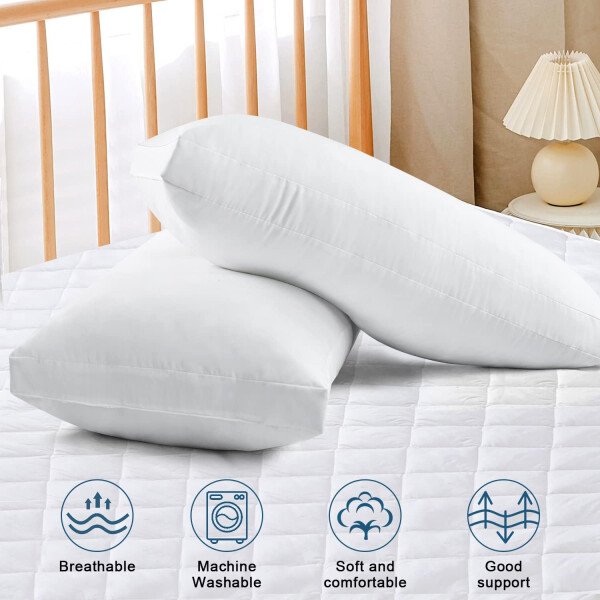 EIUE Hotel Collection - Almohadas de cama para dormir, paquete de 2 almohadas tamaño Queen, almohadas para dormir de lado y de espalda, almohadas rellenas de microfibra alternativa súper suaves, 20 x - Imagen 22