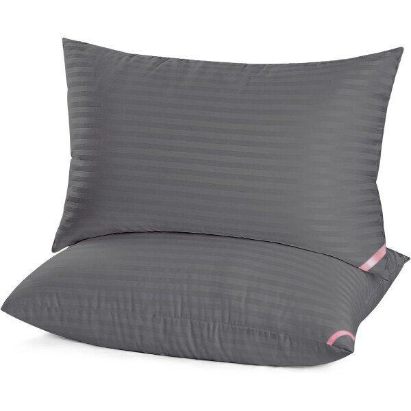 EIUE Hotel Collection - Almohadas de cama para dormir, paquete de 2 almohadas tamaño Queen, almohadas para dormir de lado y de espalda, almohadas rellenas de microfibra alternativa súper suaves, 20 x - Imagen 24