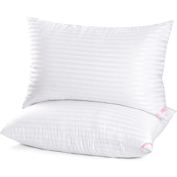 EIUE Hotel Collection - Almohadas de cama para dormir, paquete de 2 almohadas tamaño Queen, almohadas para dormir de lado y de espalda, almohadas rellenas de microfibra alternativa súper suaves, 20 x - Imagen 25