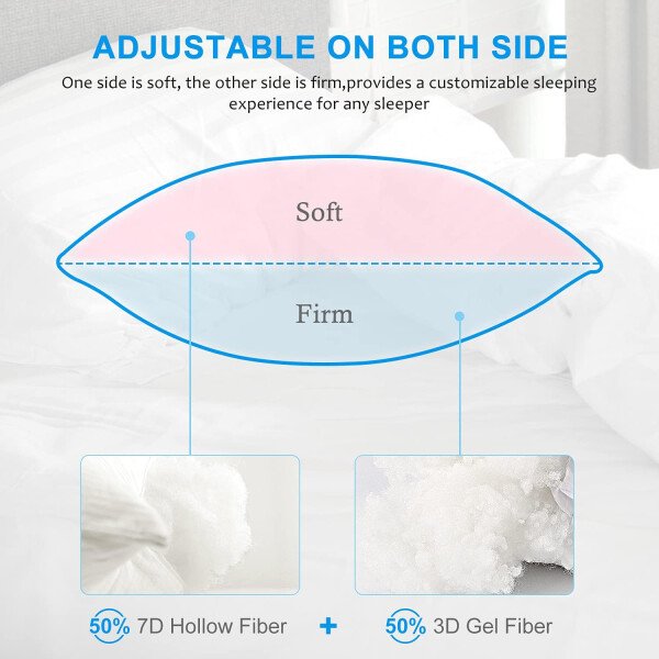 EIUE Hotel Collection - Almohadas de cama para dormir, paquete de 2 almohadas tamaño Queen, almohadas para dormir de lado y de espalda, almohadas rellenas de microfibra alternativa súper suaves, 20 x - Imagen 27