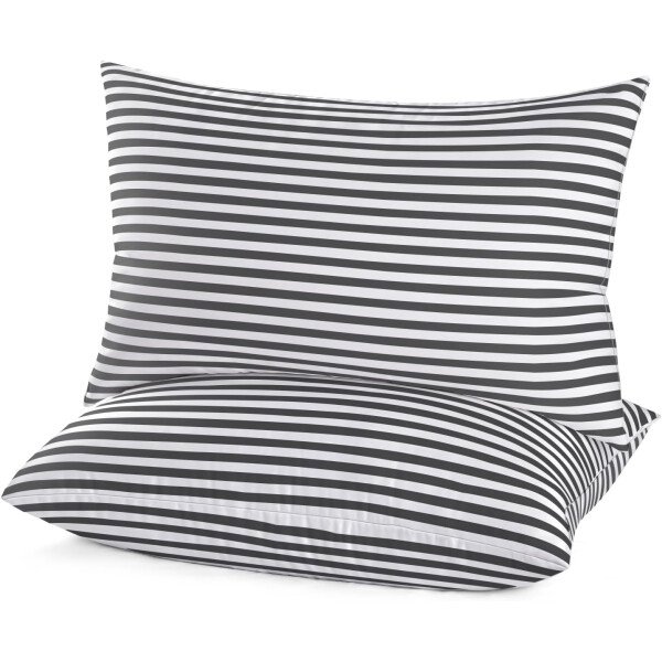 EIUE Hotel Collection - Almohadas de cama para dormir, paquete de 2 almohadas tamaño Queen, almohadas para dormir de lado y de espalda, almohadas rellenas de microfibra alternativa súper suaves, 20 x - Imagen 31