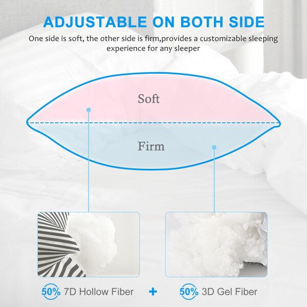 EIUE Hotel Collection - Almohadas de cama para dormir, paquete de 2 almohadas tamaño Queen, almohadas para dormir de lado y de espalda, almohadas rellenas de microfibra alternativa súper suaves, 20 x - Imagen 33