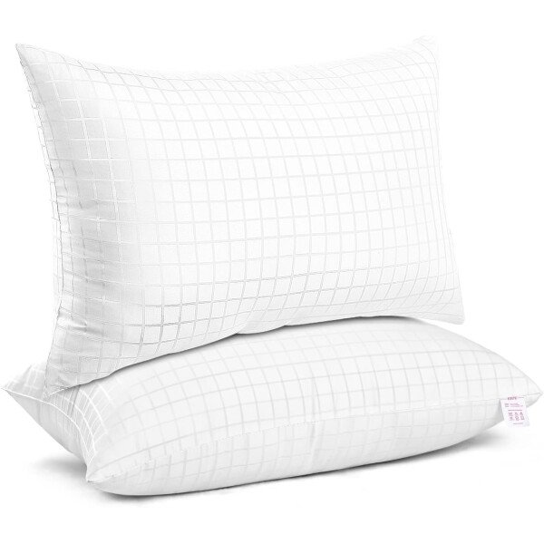 EIUE Hotel Collection - Almohadas de cama para dormir, paquete de 2 almohadas tamaño Queen, almohadas para dormir de lado y de espalda, almohadas rellenas de microfibra alternativa súper suaves, 20 x - Imagen 37