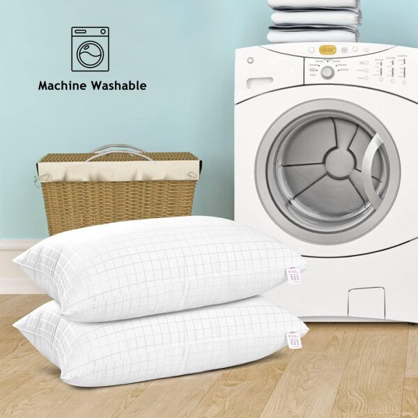 EIUE Hotel Collection - Almohadas de cama para dormir, paquete de 2 almohadas tamaño Queen, almohadas para dormir de lado y de espalda, almohadas rellenas de microfibra alternativa súper suaves, 20 x - Imagen 40