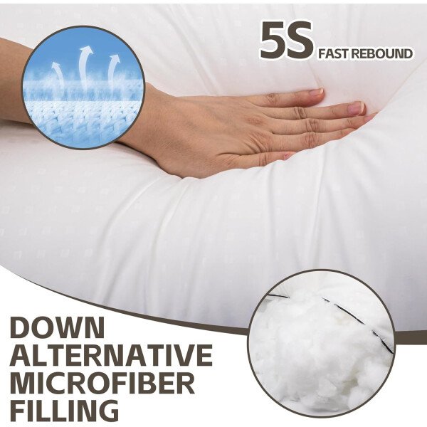 HIMOON Juego de 2 almohadas de cama para dormir, juego de 2 almohadas refrescantes de tamaño estándar, funda de microfibra de alta gama para personas que duermen de lado y boca arriba - Imagen 10