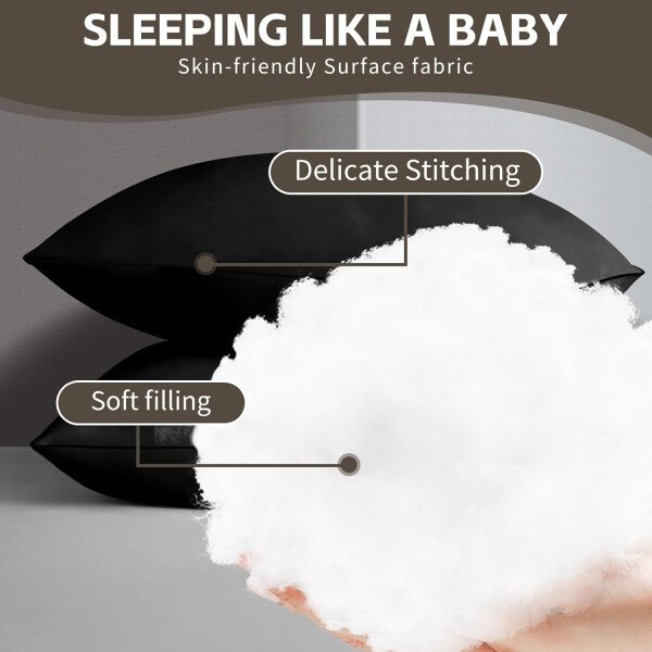 HIMOON Juego de 2 almohadas de cama para dormir, juego de 2 almohadas refrescantes de tamaño estándar, funda de microfibra de alta gama para personas que duermen de lado y boca arriba - Imagen 18