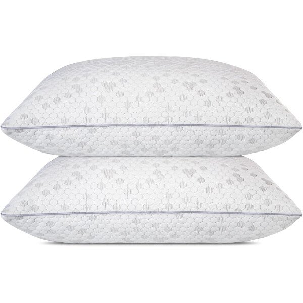HIMOON Juego de 2 almohadas de cama para dormir, juego de 2 almohadas refrescantes de tamaño estándar, funda de microfibra de alta gama para personas que duermen de lado y boca arriba - Imagen 22