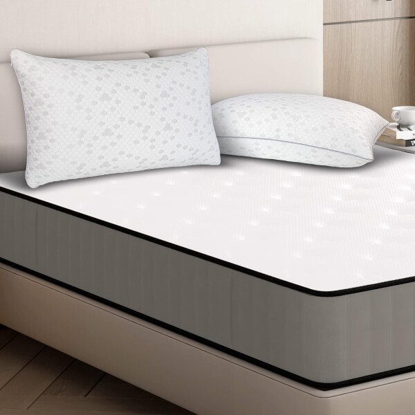 HIMOON Juego de 2 almohadas de cama para dormir, juego de 2 almohadas refrescantes de tamaño estándar, funda de microfibra de alta gama para personas que duermen de lado y boca arriba - Imagen 26
