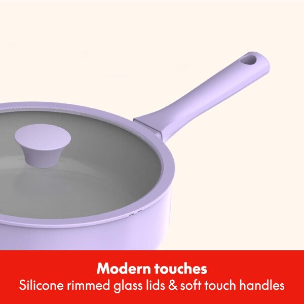 So Yummy by bella - Juego de utensilios de cocina de 12 piezas con revestimiento antiadherente de cerámica EverGood™ y utensilios de silicona y madera, tapas de silicona y vidrio, aptos para - Imagen 27