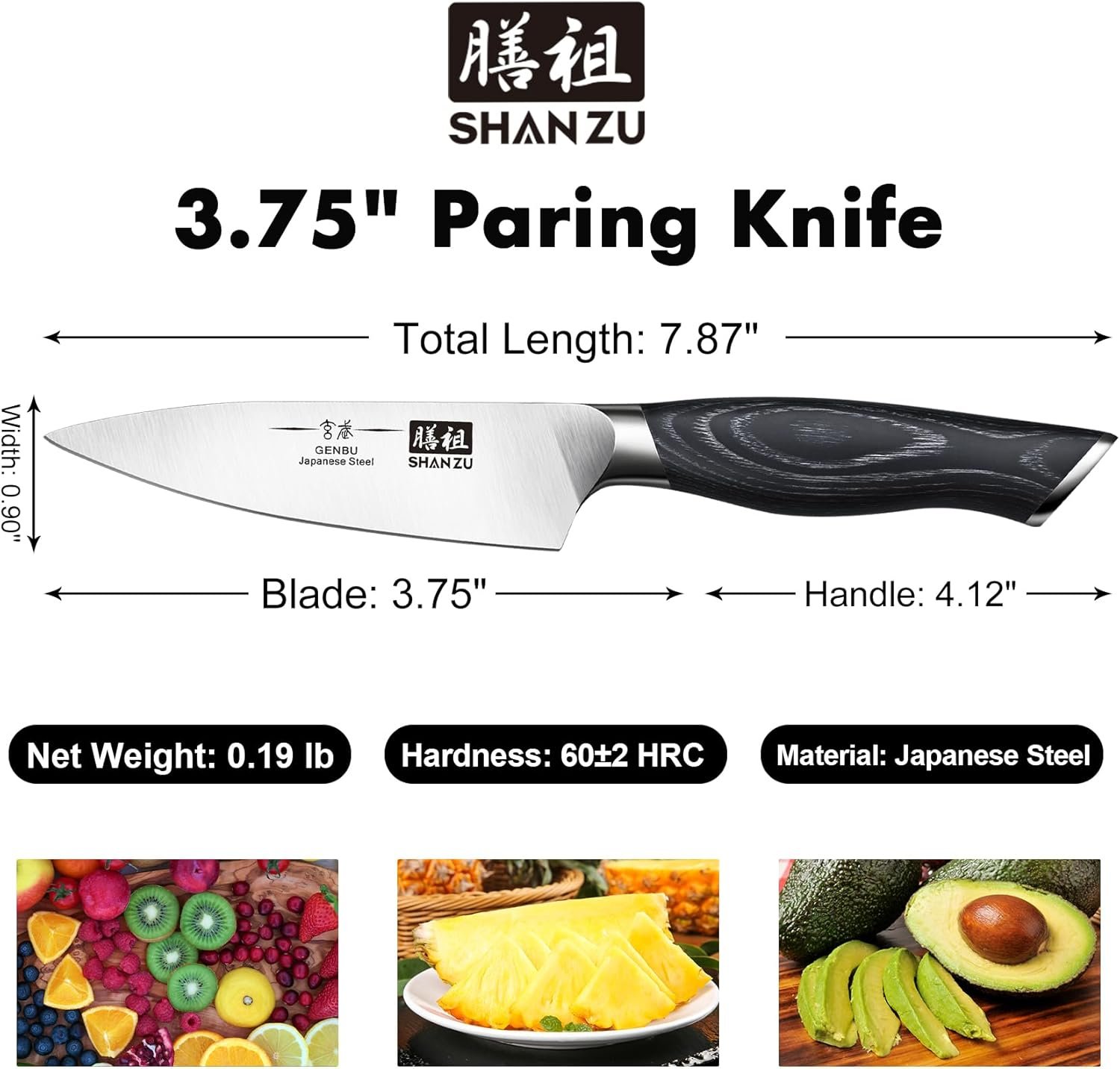 SHAN ZU - Juego de cuchillos para cocina con bloque, juego de cuchillos de cocina japoneses de acero súper con bloque extraíble y mango ergonómico K133, serie Black Tortoise Genbu - Imagen 47