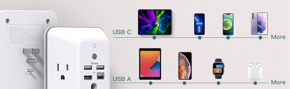 1 USB C y 3 USB A 