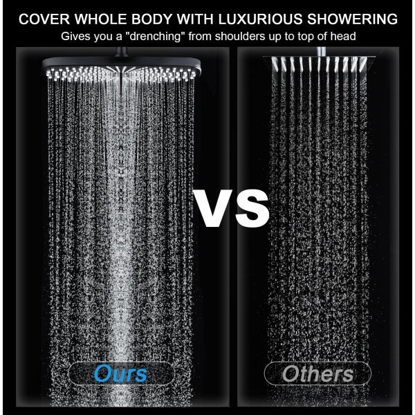 High Pressure Rain Shower Head: Upgrade Shower Heads with Handheld Spray Combo with Fixed Showerhead and 10 Sprays Handheld Shower Head, Detachable Shower head Built-in Magnetic Docking and Power Jets - Imagen 19