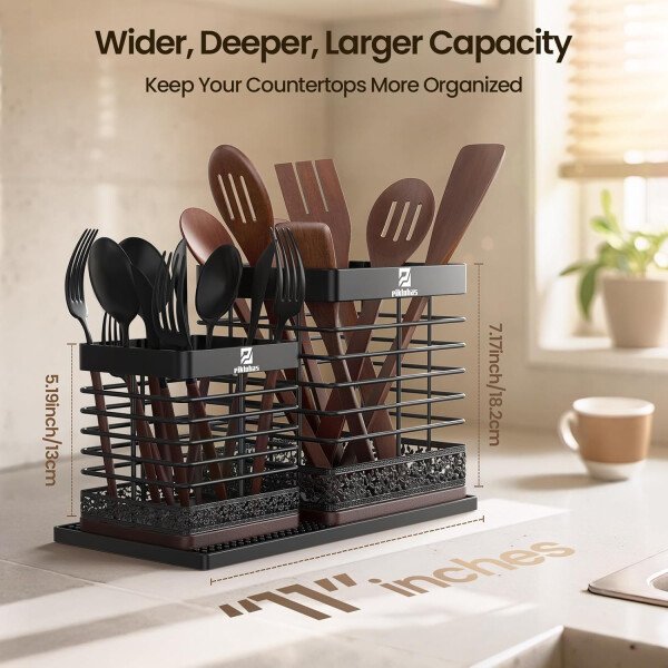 7 tablas de cortar de madera grandes+soporte para utensilios de cocina - Imagen 7
