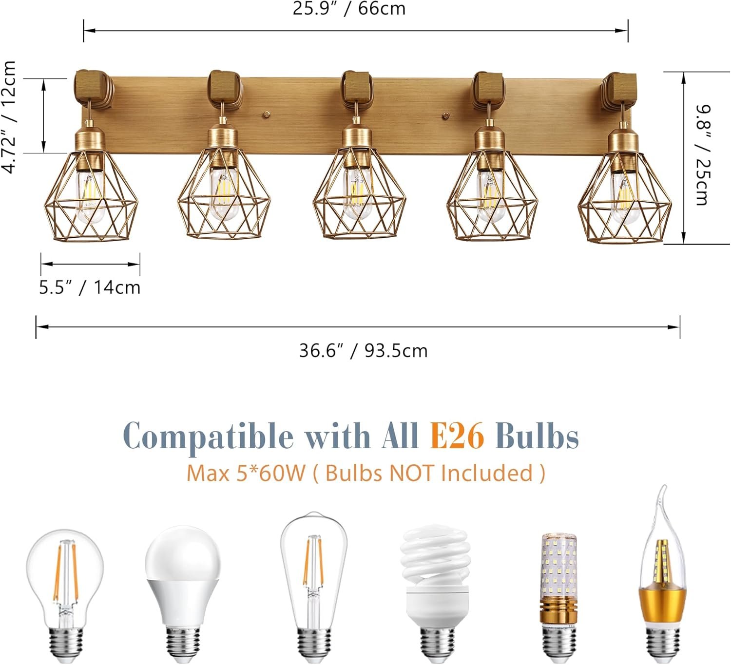 Lámpara de tocador de granja para baño, 3 luces de madera para tocador de baño, apliques rústicos con pantalla de metal para sala de estar, dormitorio, pasillo - Imagen 48
