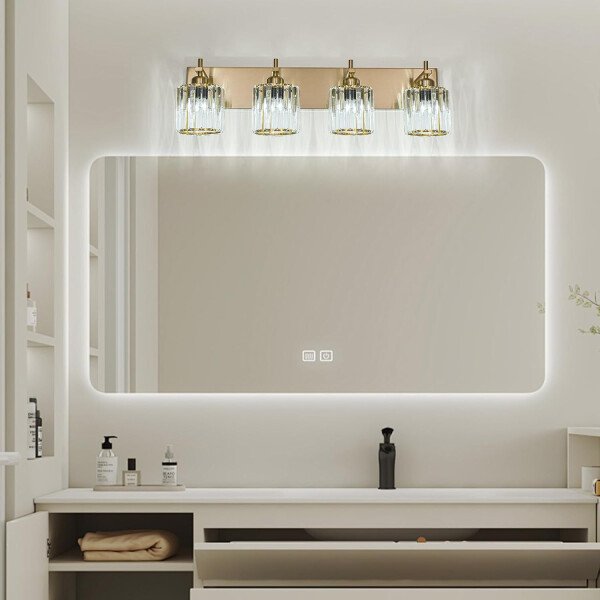 Moderna lámpara de tocador de baño de cristal de 3 luces de latón para pared, sobre espejo, iluminación de tocador negra y dorada para baño, pantalla cuadrada, aplique de pared de latón - Imagen 11