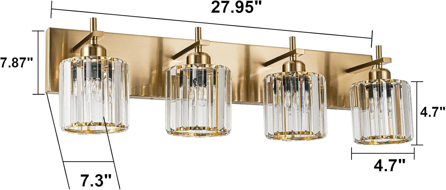 Moderna lámpara de tocador de baño de cristal de 3 luces de latón para pared, sobre espejo, iluminación de tocador negra y dorada para baño, pantalla cuadrada, aplique de pared de latón - Imagen 12