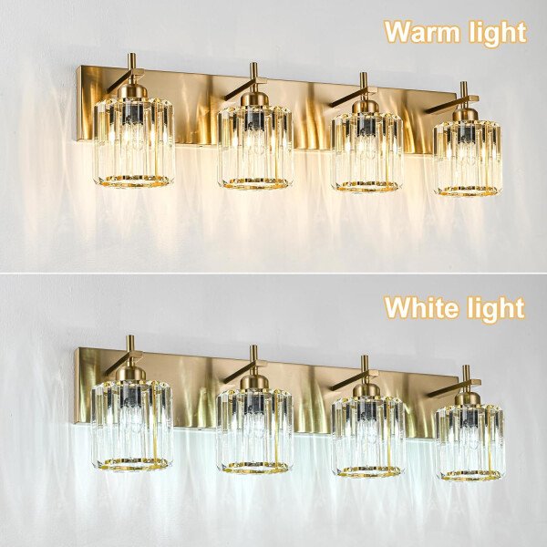 Moderna lámpara de tocador de baño de cristal de 3 luces de latón para pared, sobre espejo, iluminación de tocador negra y dorada para baño, pantalla cuadrada, aplique de pared de latón - Imagen 13