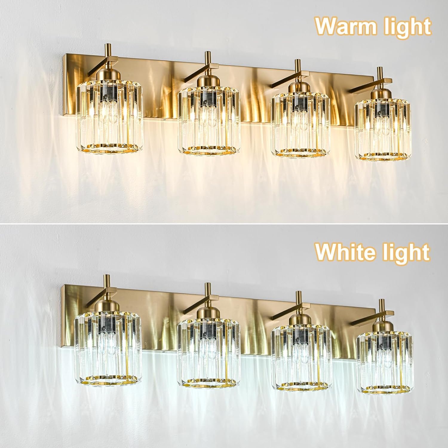 Moderna lámpara de tocador de baño de cristal de 3 luces de latón para pared, sobre espejo, iluminación de tocador negra y dorada para baño, pantalla cuadrada, aplique de pared de latón - Imagen 13