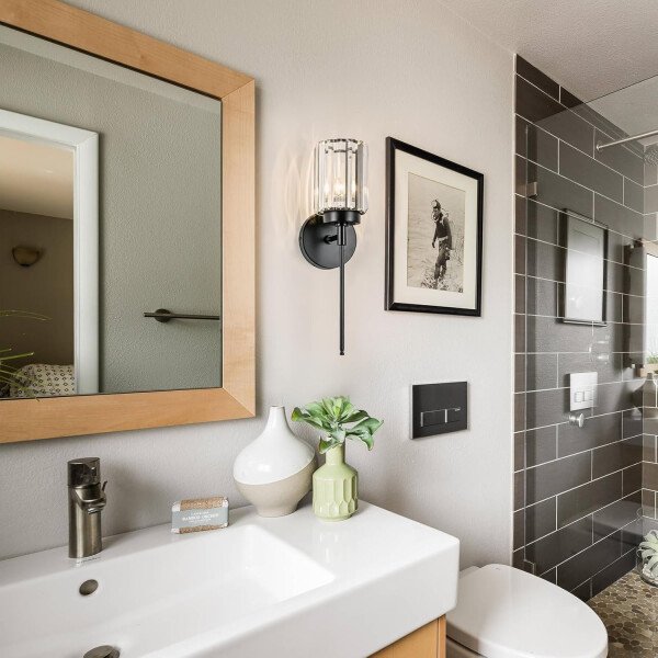 Moderna lámpara de tocador de baño de cristal de 3 luces de latón para pared, sobre espejo, iluminación de tocador negra y dorada para baño, pantalla cuadrada, aplique de pared de latón - Imagen 32