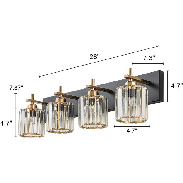 Moderna lámpara de tocador de baño de cristal de 3 luces de latón para pared, sobre espejo, iluminación de tocador negra y dorada para baño, pantalla cuadrada, aplique de pared de latón - Imagen 38