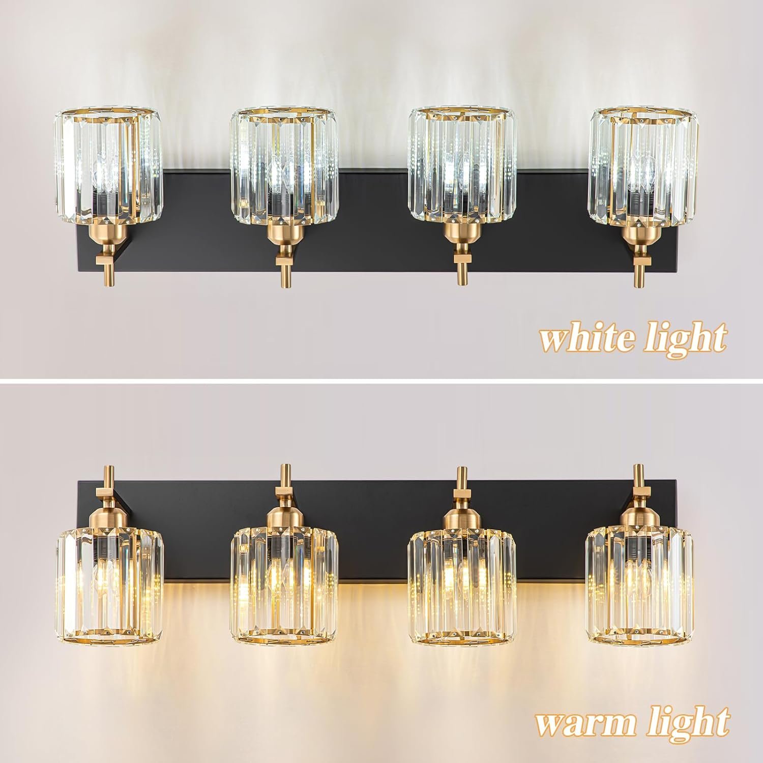 Moderna lámpara de tocador de baño de cristal de 3 luces de latón para pared, sobre espejo, iluminación de tocador negra y dorada para baño, pantalla cuadrada, aplique de pared de latón - Imagen 40