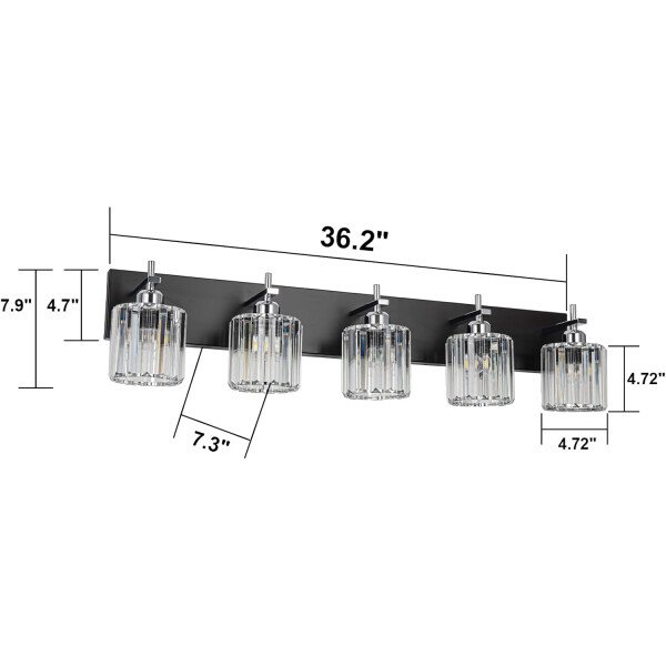 Moderna lámpara de tocador de baño de cristal de 3 luces de latón para pared, sobre espejo, iluminación de tocador negra y dorada para baño, pantalla cuadrada, aplique de pared de latón - Imagen 46