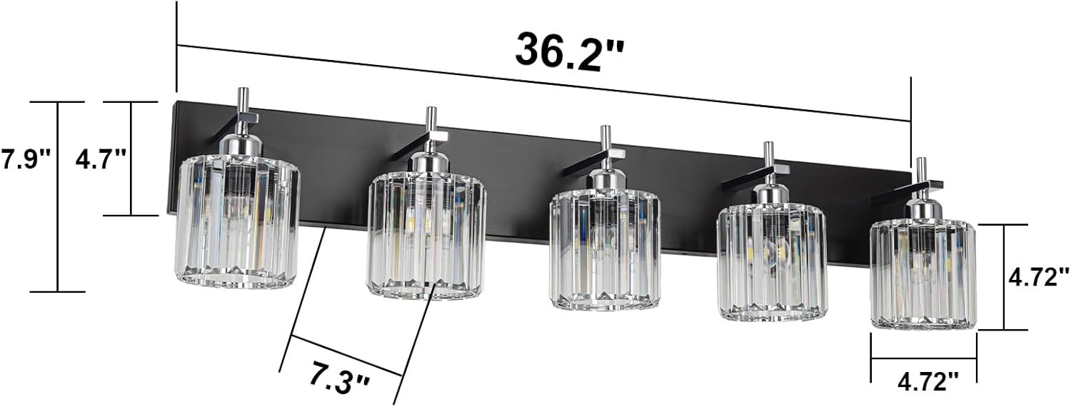 Moderna lámpara de tocador de baño de cristal de 3 luces de latón para pared, sobre espejo, iluminación de tocador negra y dorada para baño, pantalla cuadrada, aplique de pared de latón - Imagen 46