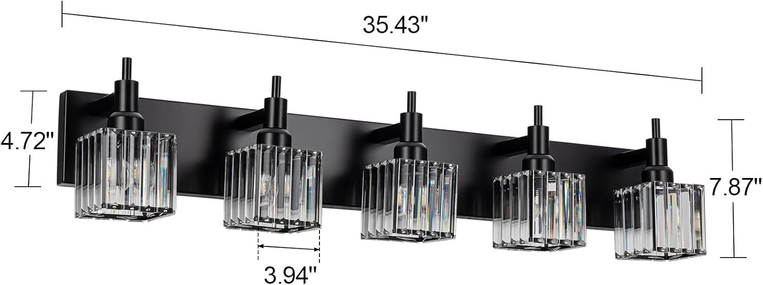 Moderna lámpara de tocador de baño de cristal de 3 luces de latón para pared, sobre espejo, iluminación de tocador negra y dorada para baño, pantalla cuadrada, aplique de pared de latón - Imagen 53