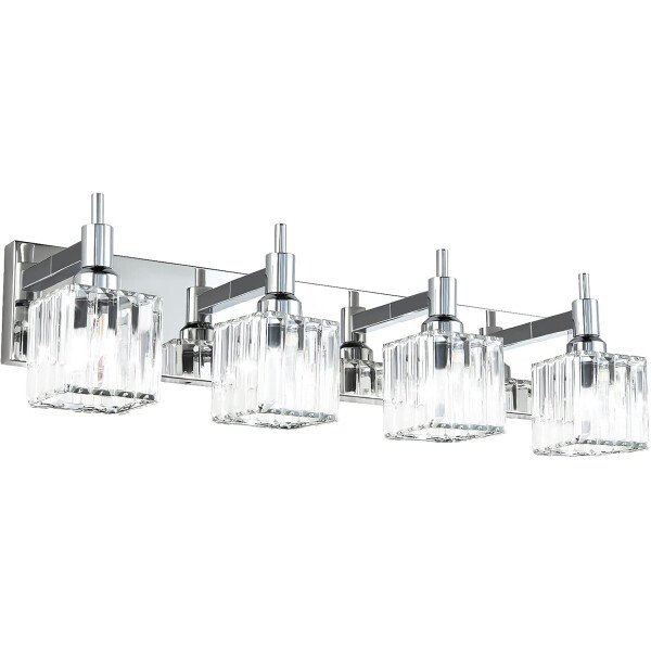 Moderna lámpara de tocador de baño de cristal de 3 luces de latón para pared, sobre espejo, iluminación de tocador negra y dorada para baño, pantalla cuadrada, aplique de pared de latón - Imagen 66