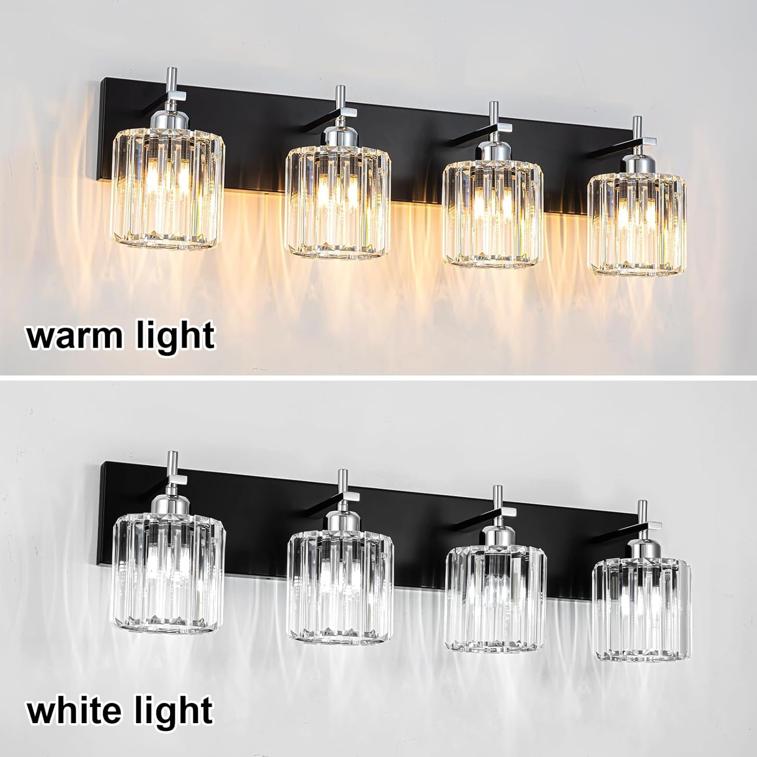 Moderna lámpara de tocador de baño de cristal de 3 luces de latón para pared, sobre espejo, iluminación de tocador negra y dorada para baño, pantalla cuadrada, aplique de pared de latón - Imagen 84