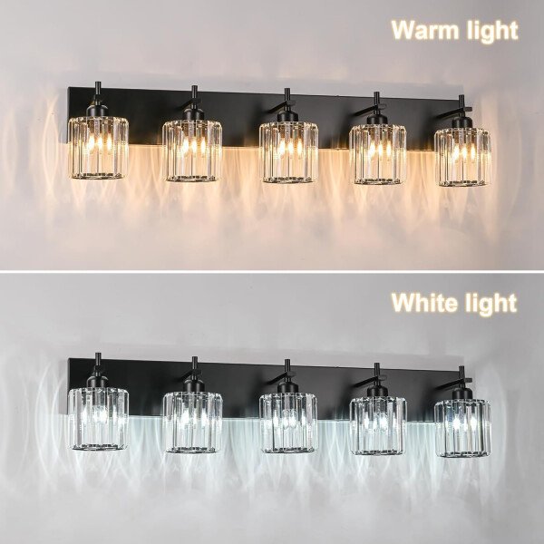Moderna lámpara de tocador de baño de cristal de 3 luces de latón para pared, sobre espejo, iluminación de tocador negra y dorada para baño, pantalla cuadrada, aplique de pared de latón - Imagen 92