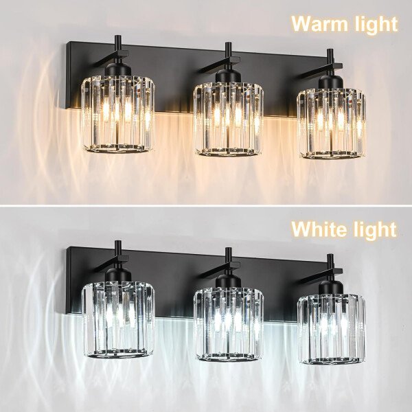 Moderna lámpara de tocador de baño de cristal de 3 luces de latón para pared, sobre espejo, iluminación de tocador negra y dorada para baño, pantalla cuadrada, aplique de pared de latón - Imagen 130